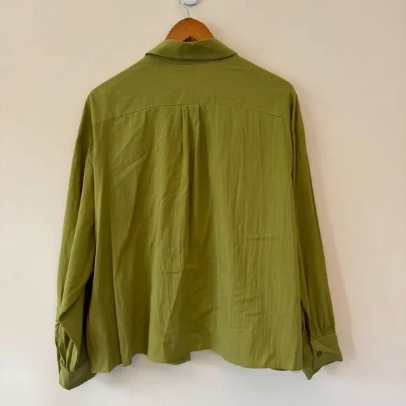 Twist Floral Lightweight Green Shirt Jacket Shacket Button Up US 8 - Picture 3 of 6